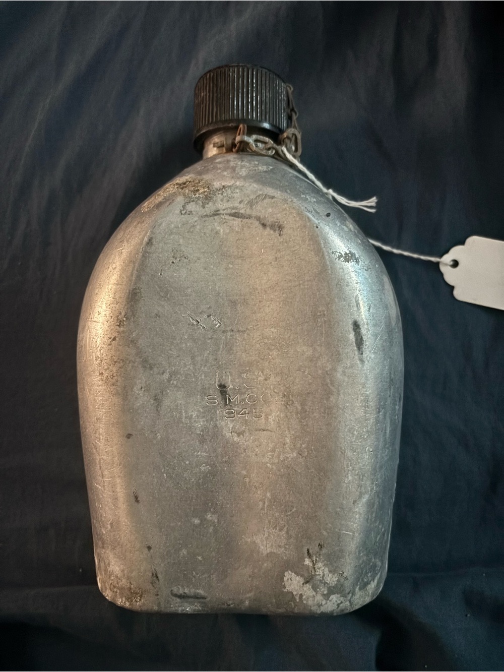 WWII U.S. Army M-1910 Aluminum Canteen — Dated 1945, S.M.Co.